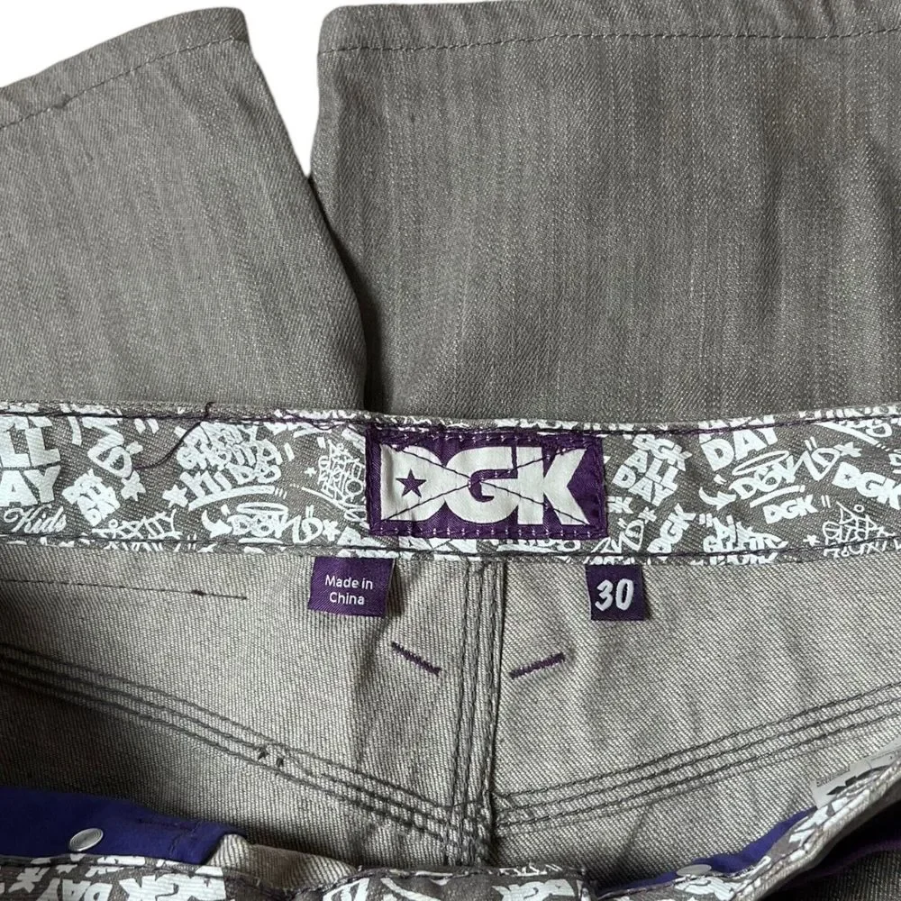 DGK “Above The Belt” Gray Denim Jean Shorts Streetwear Lace Belt Men’s Size 30